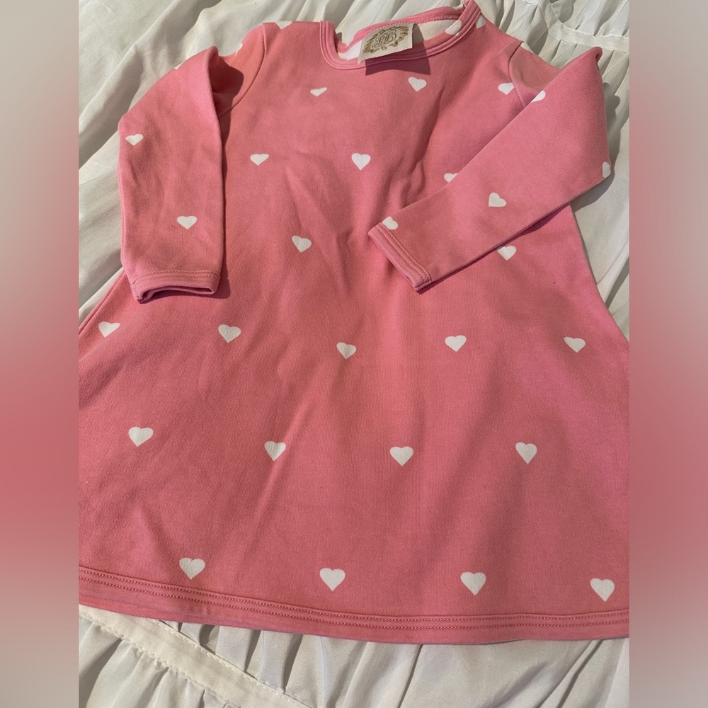 The Beaufort Bonnet Company Pink Dress with White Hearts